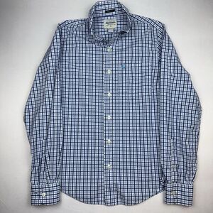 Abercrombie & Fitch Shirt Mens Small S Muscle Blue White Gingham Check Cotton